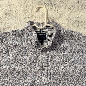 Denim & Flower Men's Blue and White Floral Shirt Slim Medium